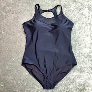 Swimsuits For All One-Piece Black Mesh High Neck  Swimsuit